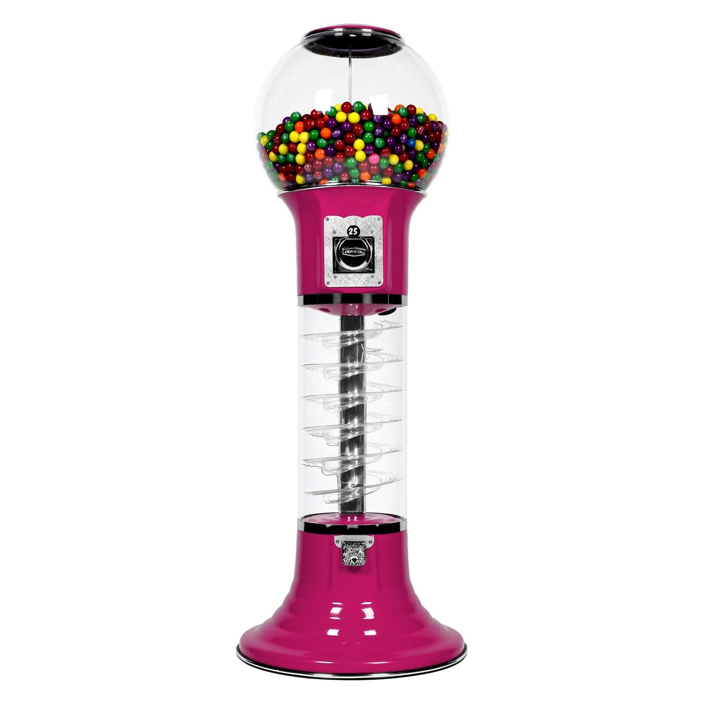 Spiral Gumball Machine 4'10" for $0.25. Great for 1” Gumballs, Bouncy Balls, Capsule Toys