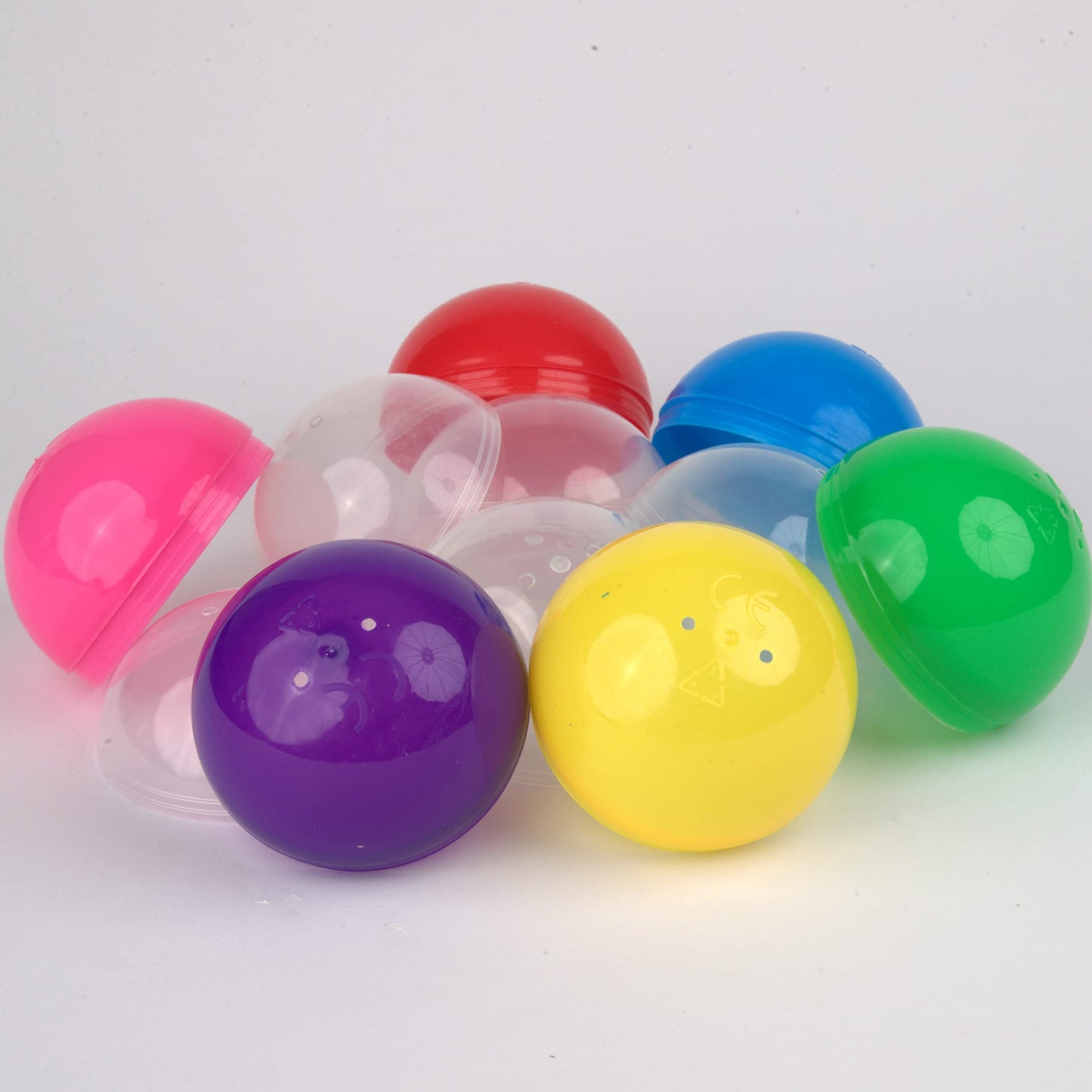 3.9 Inch Empty Plastic Capsules - 12 Pcs Clear-Colored Round Capsules - 100 mm Toy Capsules - Empty Capsule Balls for Prizes  - Bath Bombs Molds