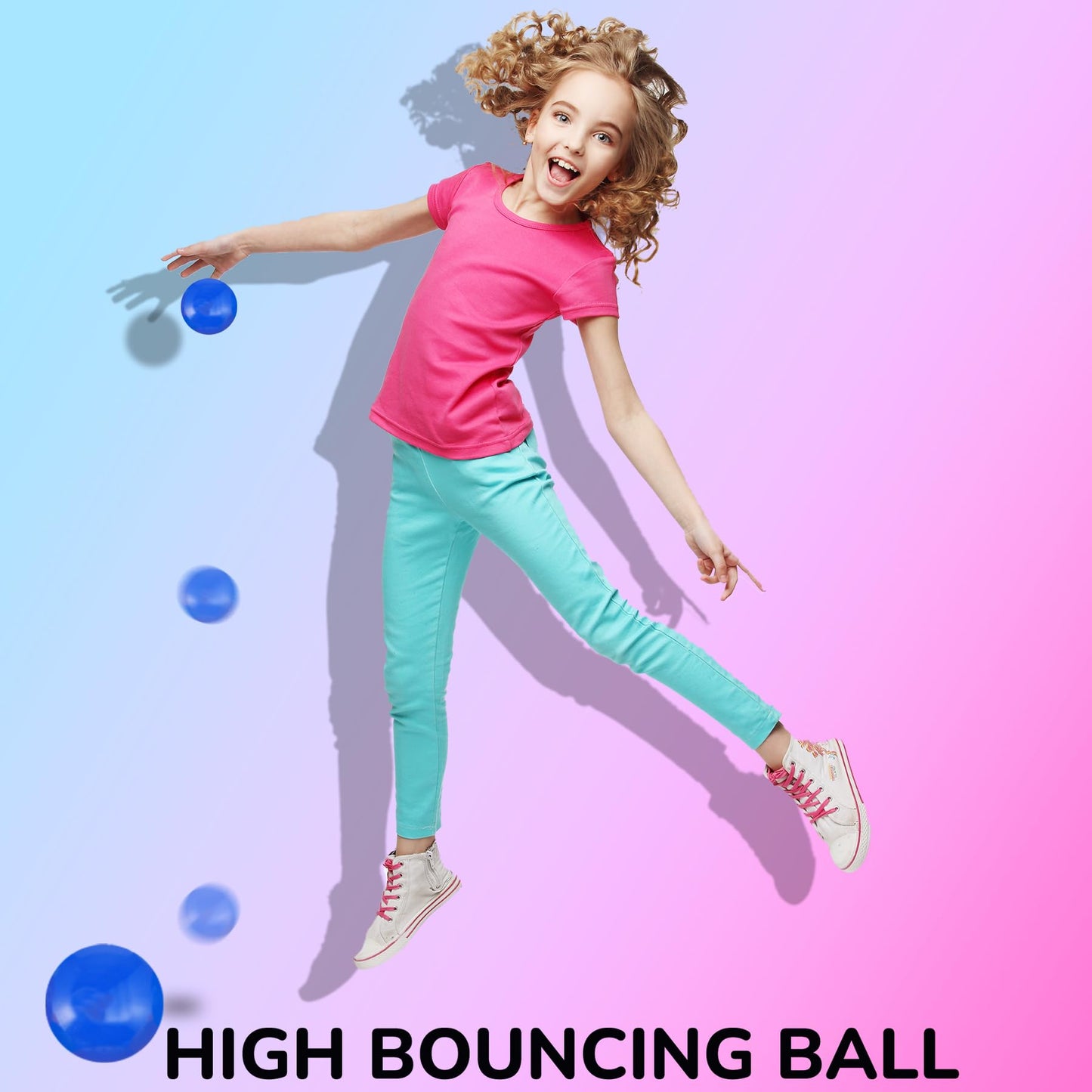 25 Pcs Glossy Solid Color Bounce Balls - 45 mm Large Bouncy Balls for Kids - Hi Bounce Balls - Party Favors Balls - Colorful Bouncing Balls