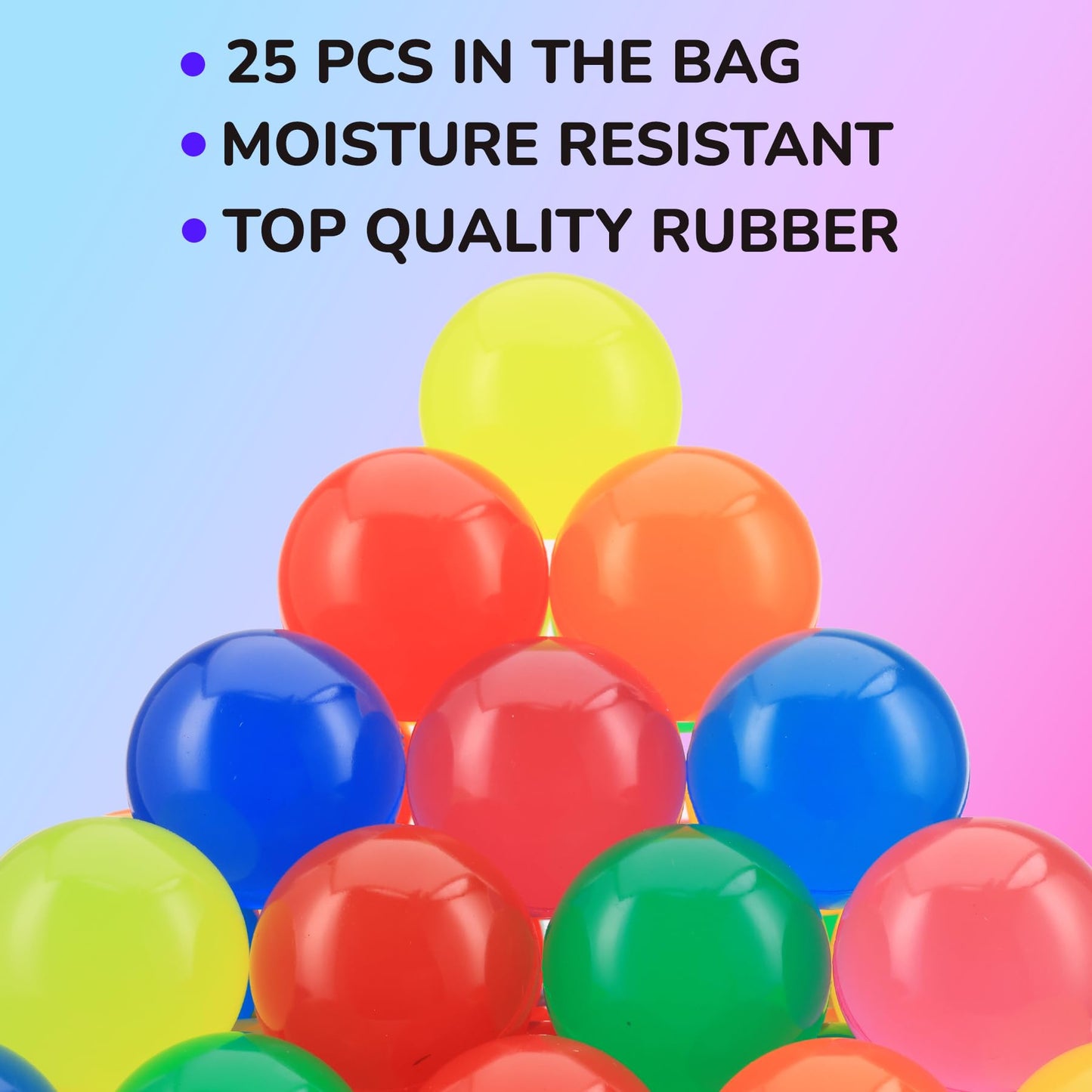 25 Pcs Glossy Solid Color Bounce Balls - 45 mm Large Bouncy Balls for Kids - Hi Bounce Balls - Party Favors Balls - Colorful Bouncing Balls