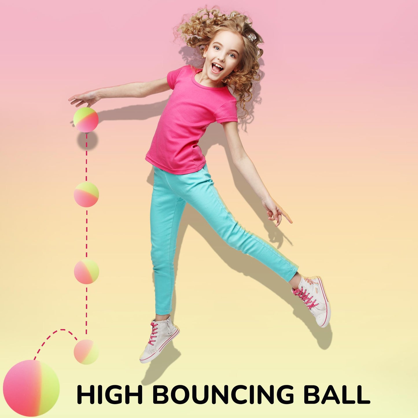 Bouncy Balls for Kids Bulk - 1.8 Inch Large Bouncing Balls - Hi Bounce Balls - Rubber Ball Party Favors for Kids - Classroom Prizes