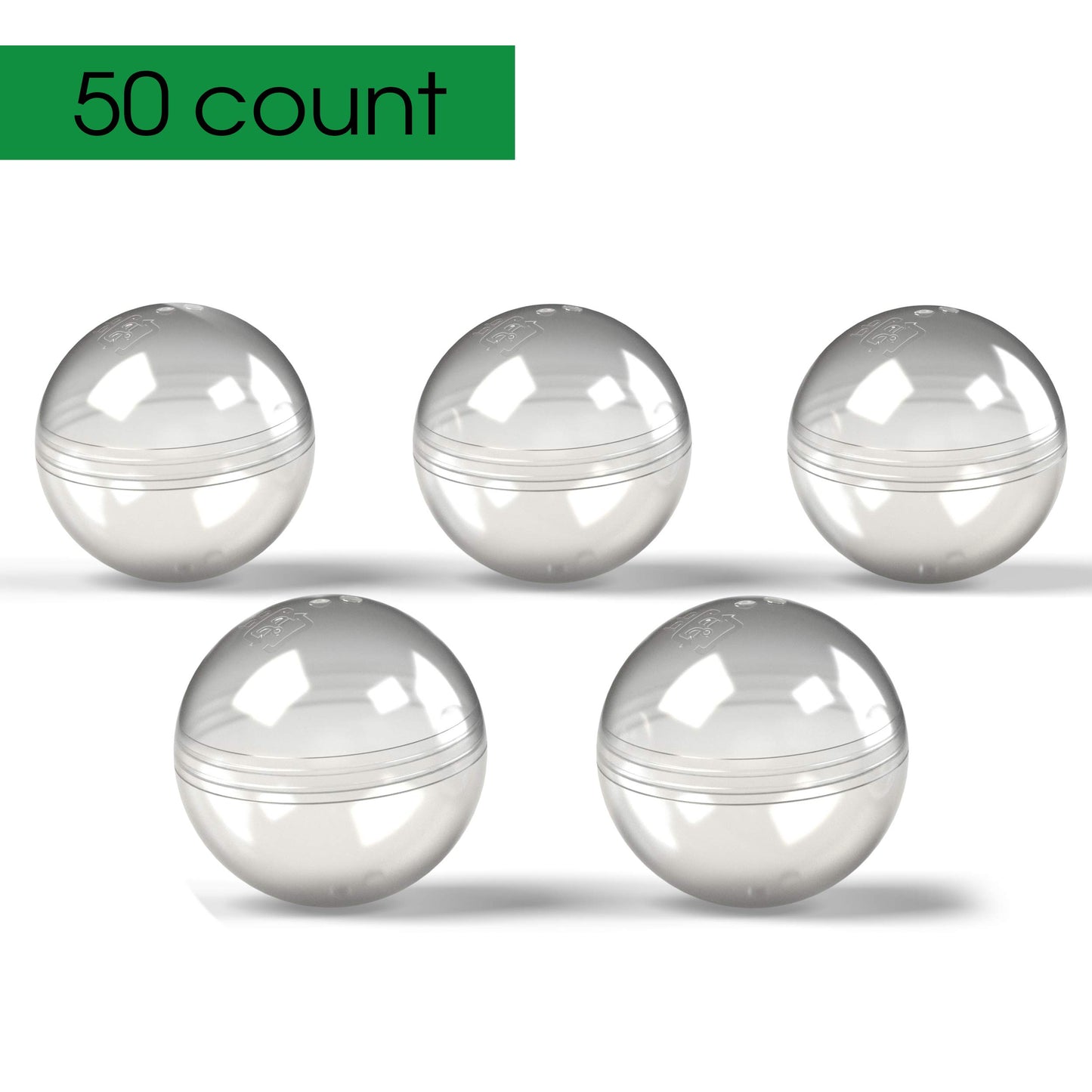 Vending Machine Empty Round Clear Capsules 2” 50mm - Capsule for Toy Gumball Machines Small Containers Surprise for Kids Party Favor Prize