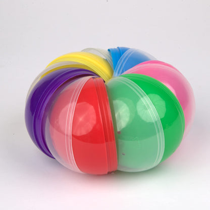 3.9 Inch Empty Plastic Capsules - 6 Pcs Clear-Colored Round Capsules - 100 mm Toy Capsules - Empty Capsule Balls for Prizes - Candy Hunt Containers