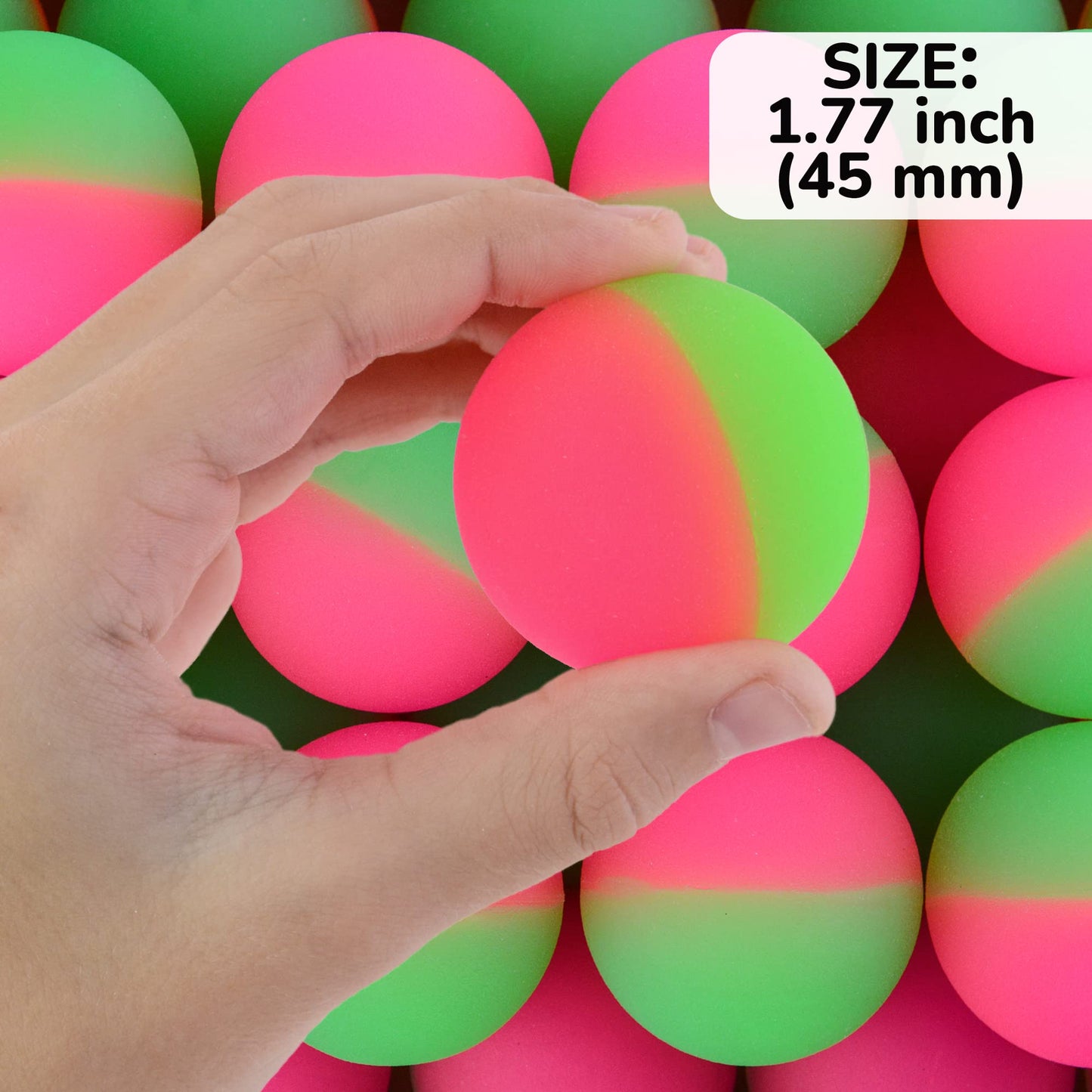 Rubber Balls for Kids - Double Colored ICY Bounce Balls - 25 pcs 50 pcs 100Pcs Large Bouncy Ball 45 mm - Super Ball Vending Machine Toys