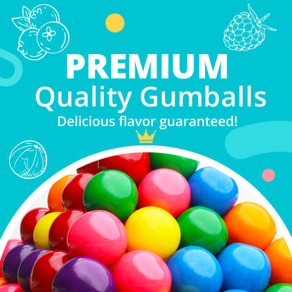 Gumballs for Gumball Machine - 1" Inch Assorted Flavored Bubble Gum - Bulk Bag