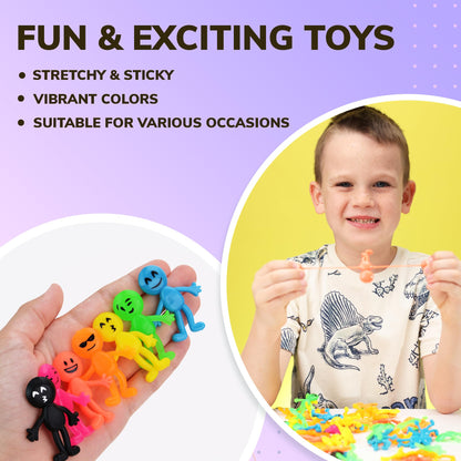 2.5 Inch Stretchy Emoji Toys - Figurines for Kids - 50 Pcs Small Figurines for Party Favors - Fillers Goodie Bag Supplies - Pinata Stuffers