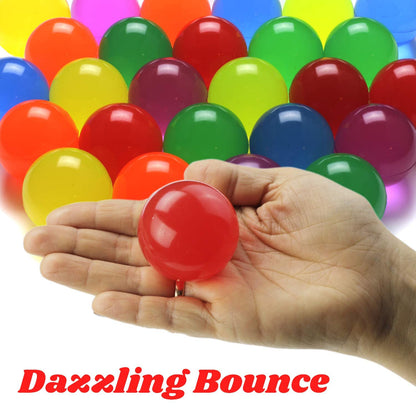 Bouncy Balls Bulk - Rubber Balls for Kids - Bundle of 2 Packs (50pcs) Glossy Solid Color Bounce Balls - 45mm Large Bouncing Balls for Kids