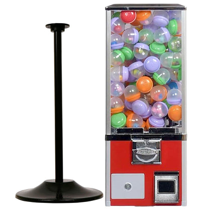 Vending Machine - Big Capsule Vending Machine with Stand - Prize Machine - Commercial Vending Machine for 2 Inch Round Capsules Gumballs Bouncy Balls - Red