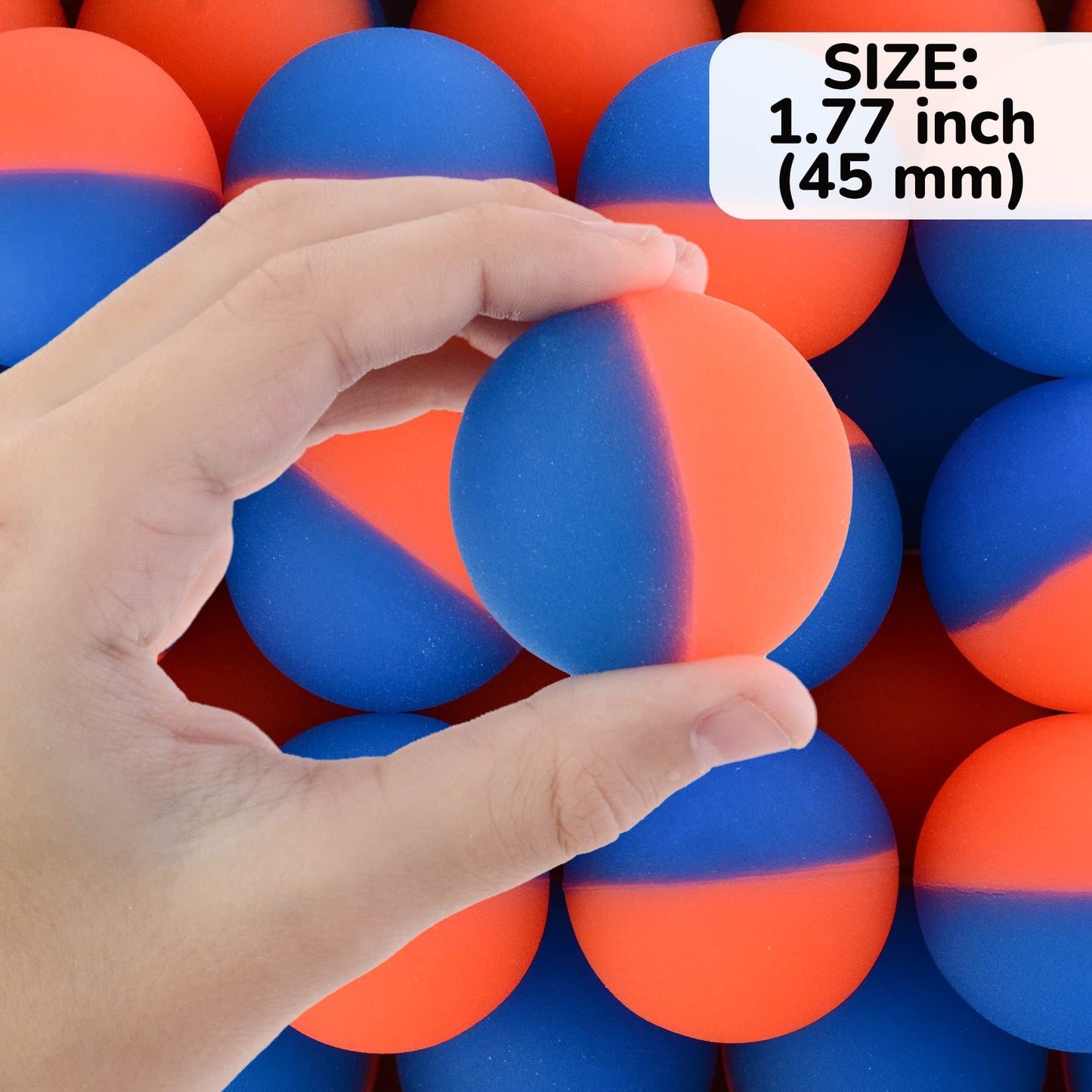 Rubber Balls for Kids - Double Colored ICY Bounce Balls - 25 pcs 50 pcs 100Pcs Large Bouncy Ball 45 mm - Super Ball Vending Machine Toys