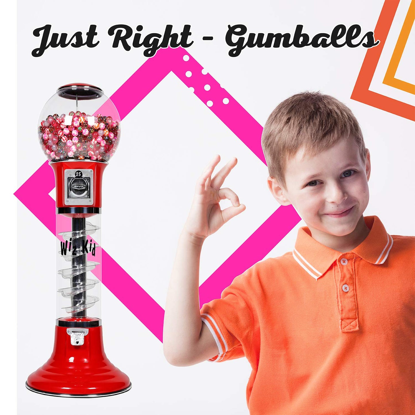 Gumball Machine Black Height 48" Coin $0.25 Bubblegum Vending Machine - Spiral Gum Machine with Dispenser for Gumballs - Bouncy Balls - Toy Capsules