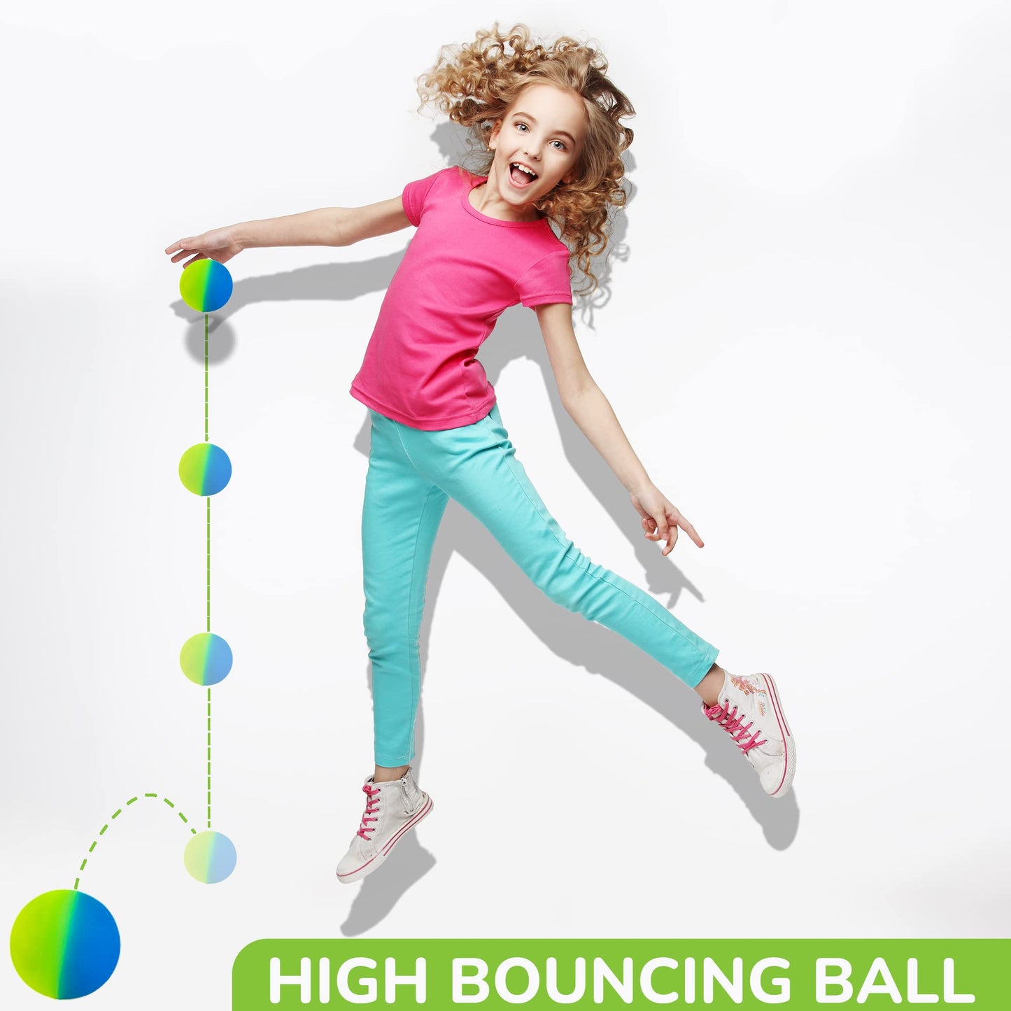 Bouncy Balls for Kids Bulk - 1.8 Inch Large Bouncing Balls - Hi Bounce Balls - Rubber Ball Party Favors for Kids - Classroom Prizes