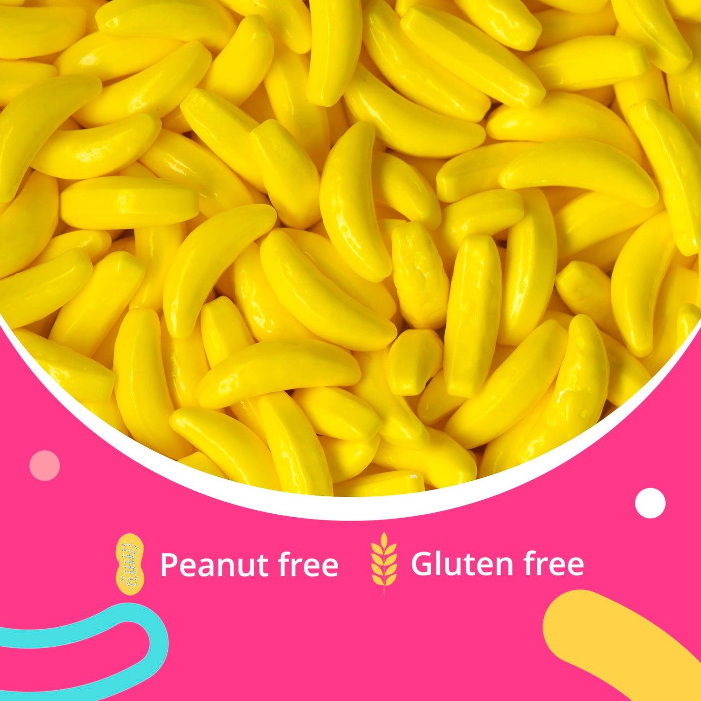 Bulk Candy - Hard Candy for Kids - 1.7 Lb Yellow Banana Candy - Candy for Candy Machine - Yellow Candy Bulk Banana Heads - Banana Flavored Runts Candy