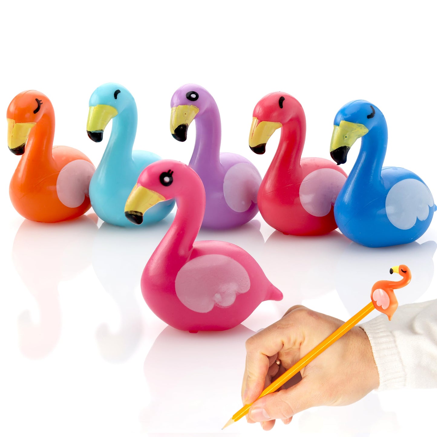 Pencil Toppers Flamingo - School Supplies - Party Favors for Kids - Easter Egg Fillers Goodie Bag Supplies Pinata Stuffers - Fun School Supplies