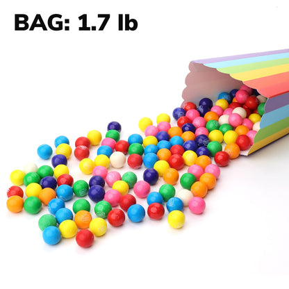 Gumballs for Gumball Machine - 0.9" Inch Assorted Fruits Flavors Bubble Gum - 1.7 LB Bag