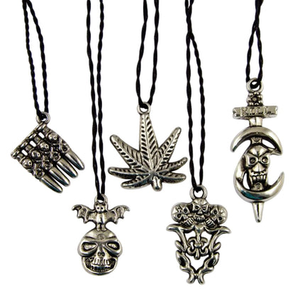 Voodoo Necklaces Charms Bulk - Vending Machine Toys - Metal Charms with Necklace Chains - Tibetan Silver Assorted Charms Pendants, 100pcs