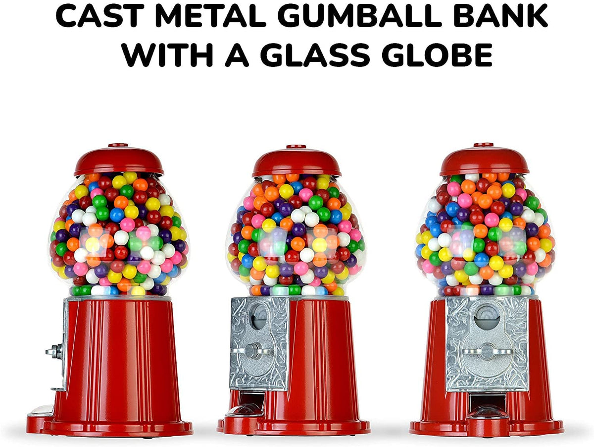 15 Inch Gumball Vending Machine for Kids - Gumball Bank - Metal Candy Dispenser - Vintage Gum Ball Machine - Jelly Bean Dispenser Machine