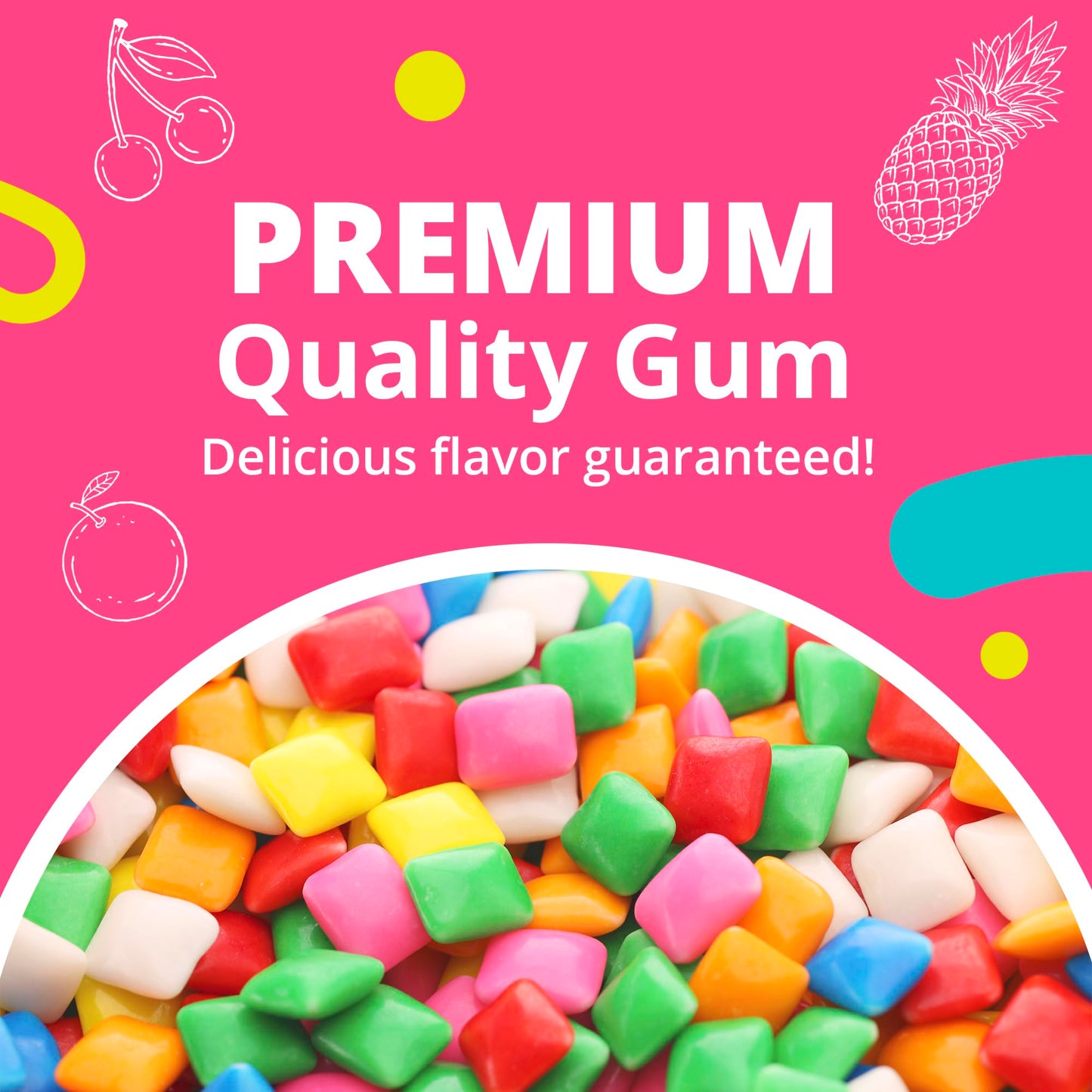 Mini Chiclets Gum - Chicklets Assorted Flavor Gum - Vending Machine Refill - Chiclet Gum Bulk - 1.7 LB - Chewing Bubble Gum - Tiny Chicklets