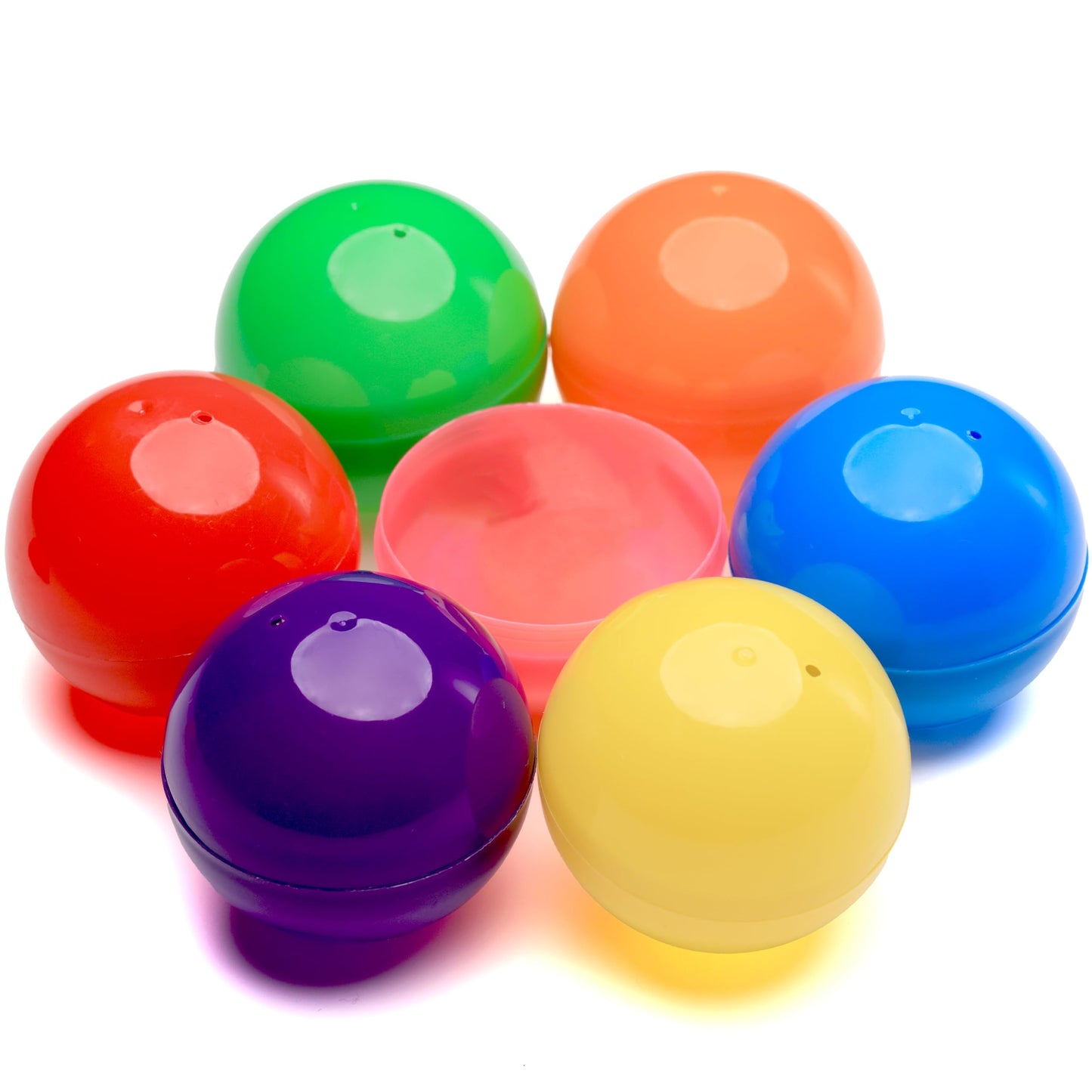 2.6 Inch Empty Plastic Capsules - 25 Pcs Colored Round Capsules - 65 mm Bath Bombs Molds Empty Capsule Balls for Prizes - Candy Hunt Containers