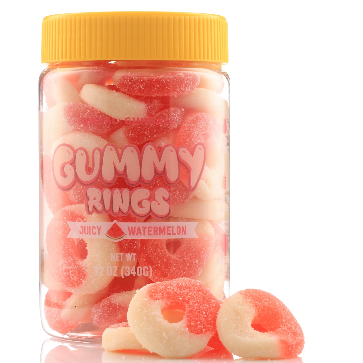 Gummy Candy - Gummy Rings - 12 oz - Gummies Candy in Jar - Fun and Delicious Gummy Snack - Peanut & Tree Nut Free, Gluten and Dairy Free