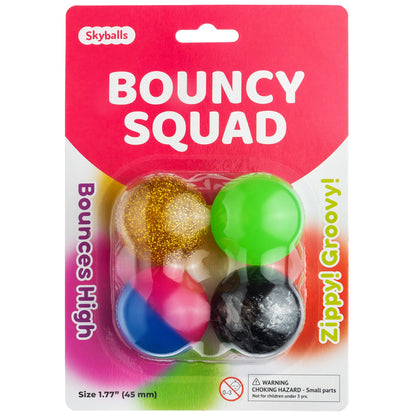 Bouncy Balls - Gift for Kids - 4 Pcs Assorted Bouncy Balls in Blister - 45mm Large Bouncy Balls - High Bouncy Balls - Rubber Bouncy Balls