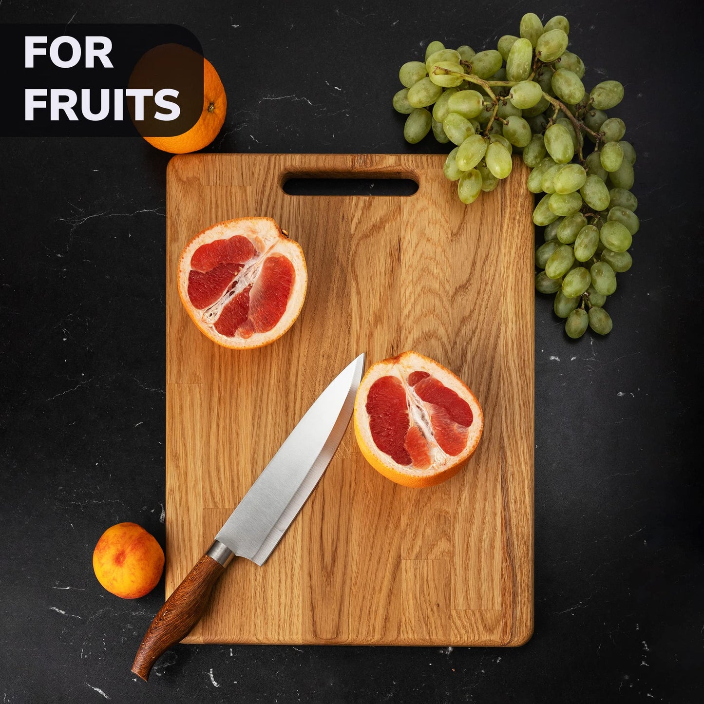 16x12 Inches Large Wood Cutting Board - Oak Cutting Board with Handle - Steak Board - Fruit Cutting Board - Real Wood Cutting Board - Chopping Board