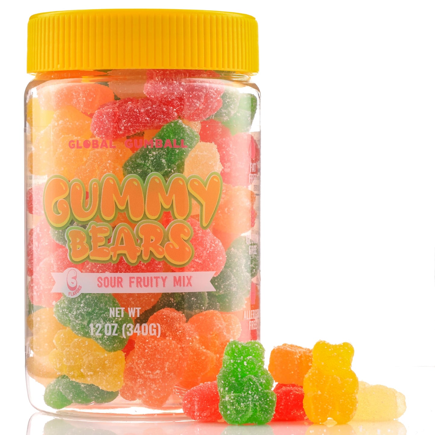 Gummy Bears - Assorted Flavors Sour Candy Gummies in Jar - 12 oz Gummy Bear Mix - Fun and Delicious Gummy Snack