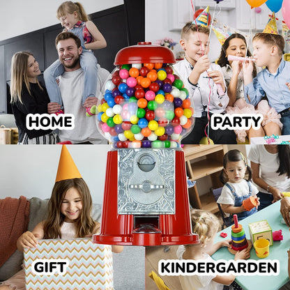 15 Inch Gumball Vending Machine for Kids - Gumball Bank - Metal Candy Dispenser - Vintage Gum Ball Machine - Jelly Bean Dispenser Machine