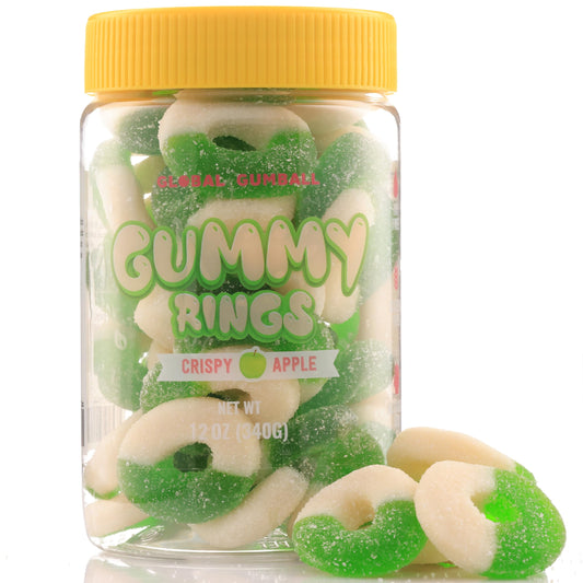 Gummy Candy - Gummy Rings - 12 oz - Gummies Candy in Jar - Fun and Delicious Gummy Snack - Peanut & Tree Nut Free, Gluten and Dairy Free