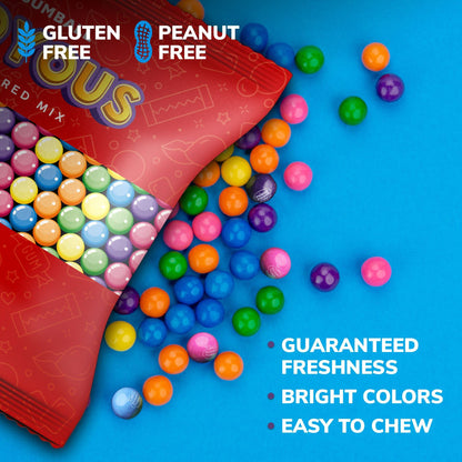 Gumballs for Gumball Machine - 0.5" Inch Assorted Fruit Flavors Bubble Gum - 1.9 LB Bag