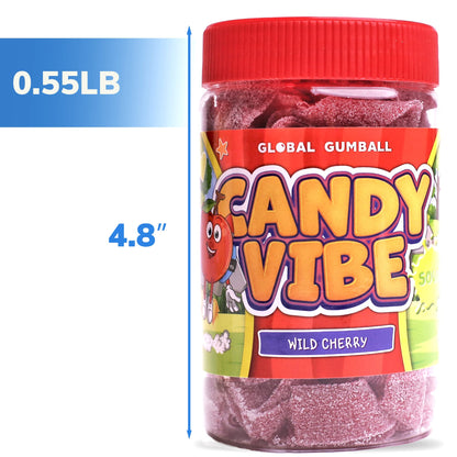 Sour Belts Candy - Candy Sour Strips - 0.55 Lb Jar of Sour Strips Candy - Sour Rainbow Belts- Peanut Free - Great as Movie Theater Candy for Kids