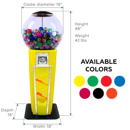 Wizard Wonder Capsule Vending Machine - Prize Machine - Commercial Vending Machine for 2 Inch Round Capsules Gumballs Bouncy Balls - Yellow