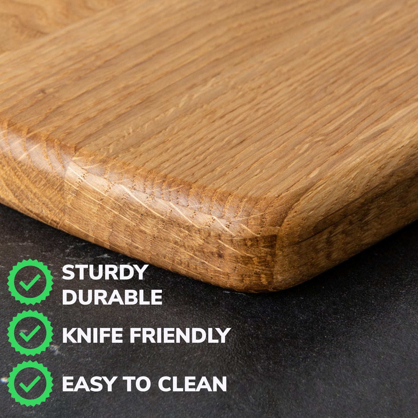 10x8 Inches Small Wood Cutting Board - Oak Cutting Board - 20 mm Thin Cutting Board - Real Wood Cutting Board - Chopping Board for Kitchen