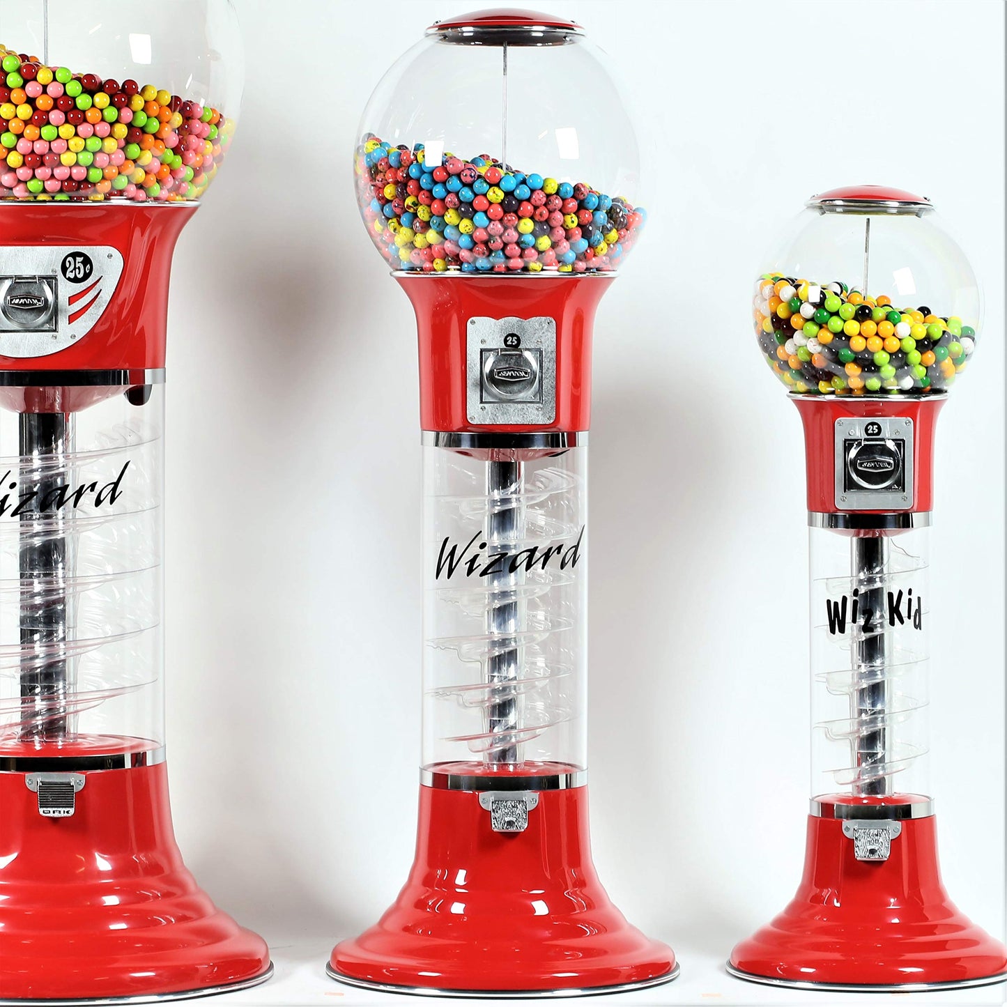 Spiral Gumball Machine 4'10" for $0.25. Great for 1” Gumballs, Bouncy Balls, Capsule Toys