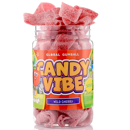 Sour Belts Candy - Candy Sour Strips - 0.55 Lb Jar of Sour Strips Candy - Sour Rainbow Belts- Peanut Free - Great as Movie Theater Candy for Kids