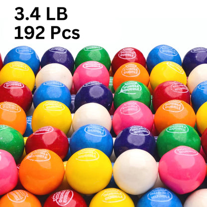 Gumball Machine with Stand - 3 Vending Machines Bundled with Refill - 3.4LB Bag of 1'' Gumballs, 1'' Bouncy Balls and Selfevending Toys