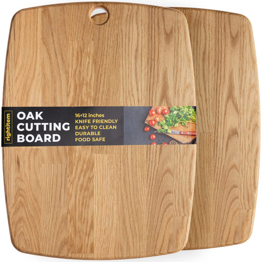 16x12 Inches Large Wood Cutting Board - Oak Cutting Board - Steak Board - Fruit Cutting Board - Real Wood Cutting Board