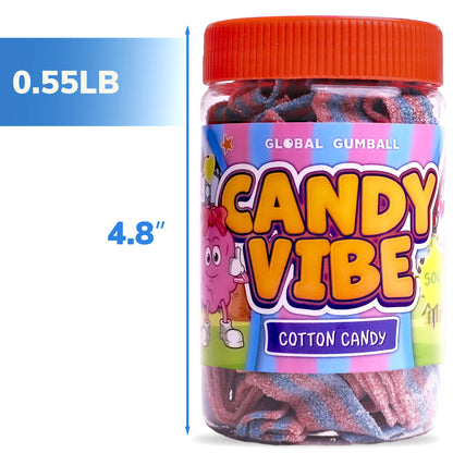 Sour Belts Candy - Candy Sour Strips - 0.55 Lb Jar of Sour Strips Candy - Sour Rainbow Belts- Peanut Free - Great as Movie Theater Candy for Kids