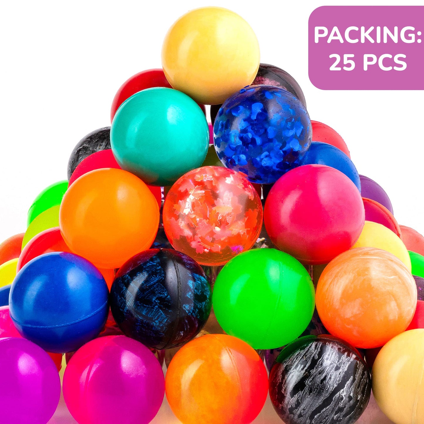 Bouncy Balls - Bouncing Balls Assorted Pack - Bouncy Balls for Kids - Bouncy Ball Toys for Vending Machine - Bouncy Party Favors Balls - Super Balls