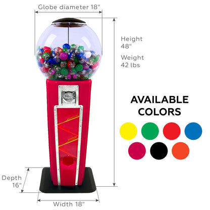 Vending Machine - Wizard Wonder Capsule Vending Machine - Prize Machine - Commercial Vending Machine for 2 Inch Round Capsules Gumballs Bouncy Balls - Crimson