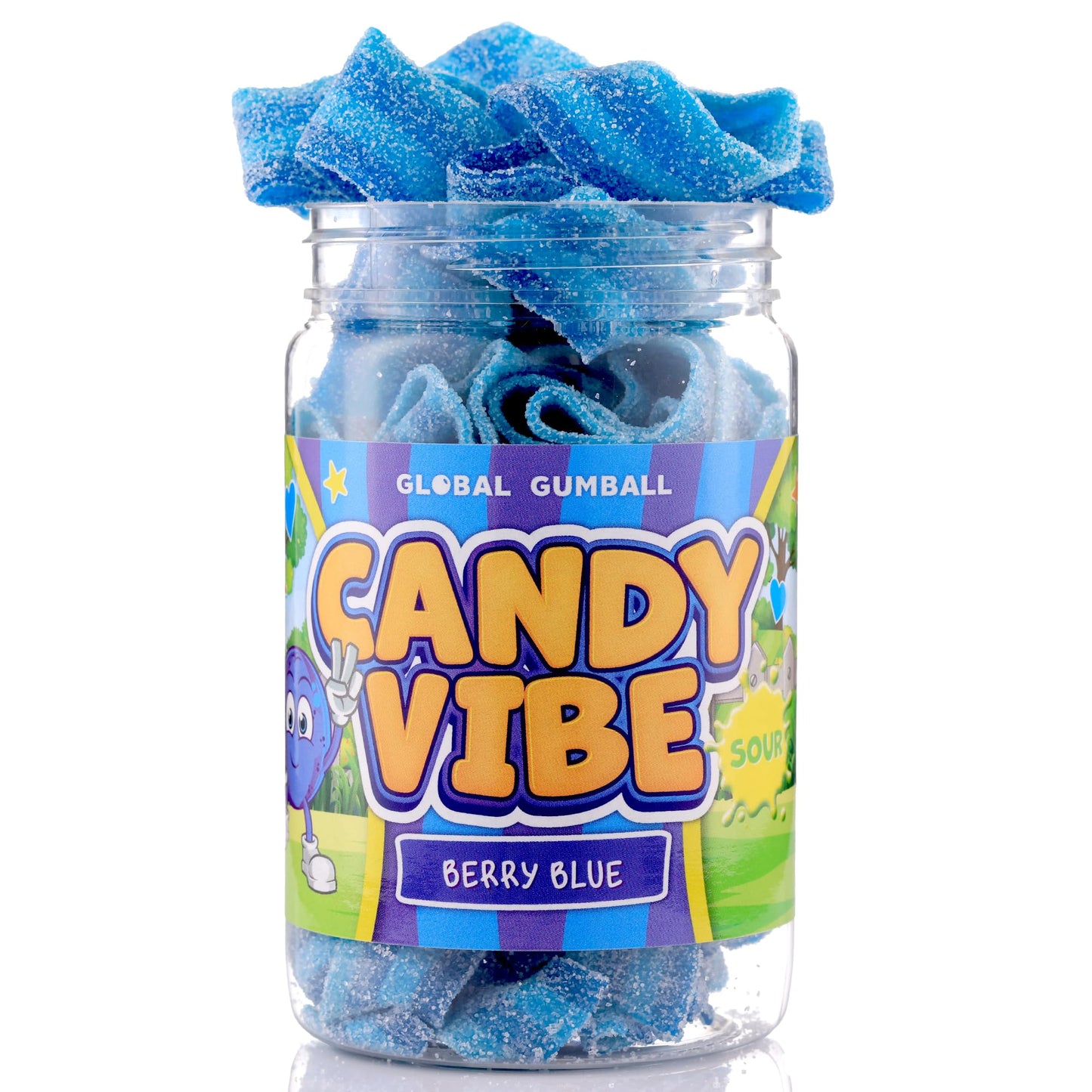 Sour Belts Candy - Candy Sour Strips - 0.55 Lb Jar of Sour Strips Candy - Sour Rainbow Belts- Peanut Free - Great as Movie Theater Candy for Kids