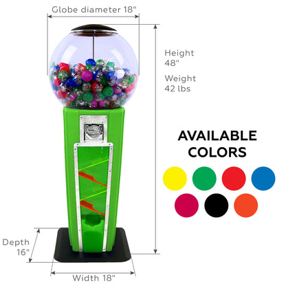 Vending Machine - Wizard Wonder Capsule Vending Machine - Prize Machine - Commercial Vending Machine for 2 Inch Round Capsules Gumballs Bouncy Balls - Green