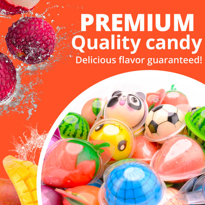 Gummy Candy - 30 mm Large Jelly Filled Gummies - Assorted Gummy Candies - 7 Pcs Individually Wrapped Candy Gummies - 1.18 Inches Big Gummy Candy