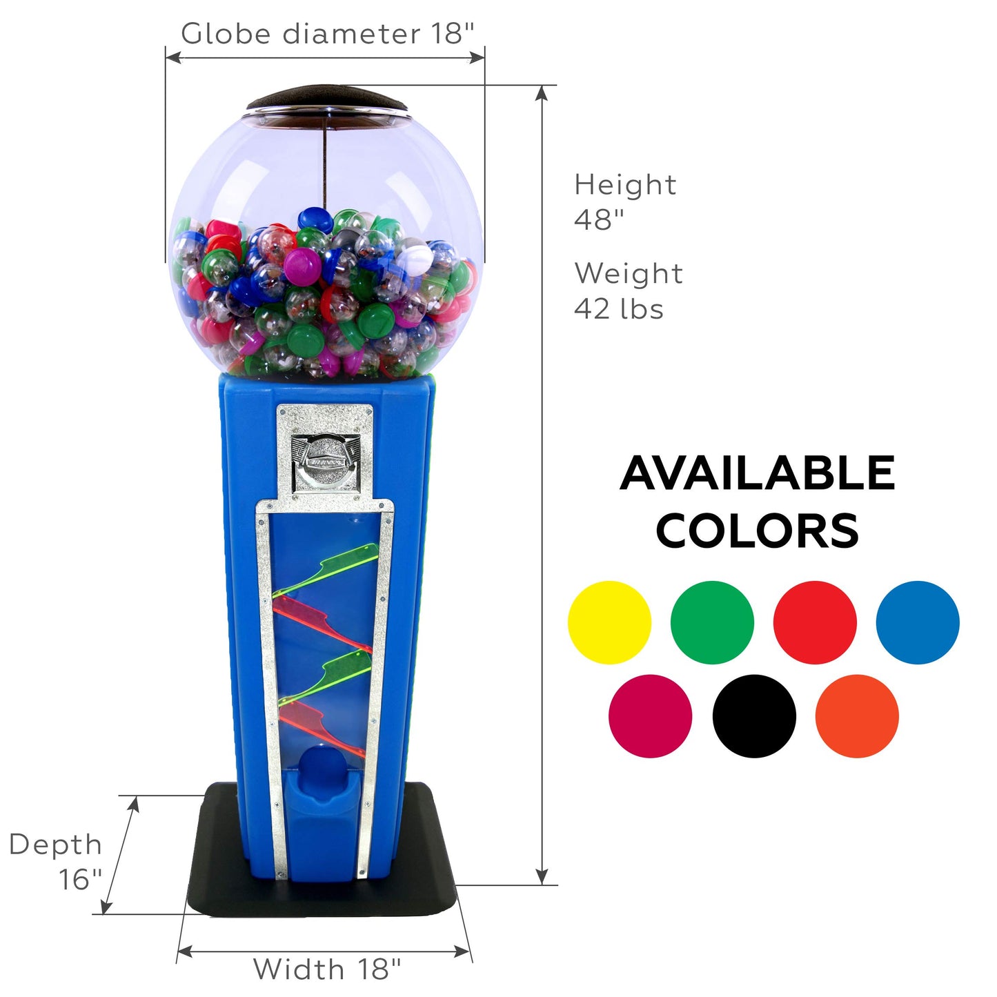 Vending Machine - Wizard Wonder Capsule Vending Machine - Prize Machine - Commercial Vending Machine for 2 Inch Round Capsules Gumballs Bouncy Balls - Blue