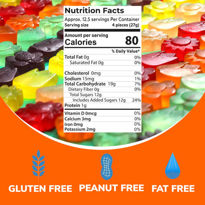 Gummy Bears - Assorted Flavors Sour Candy Gummies in Jar - 12 oz Gummy Bear Mix - Fun and Delicious Gummy Snack