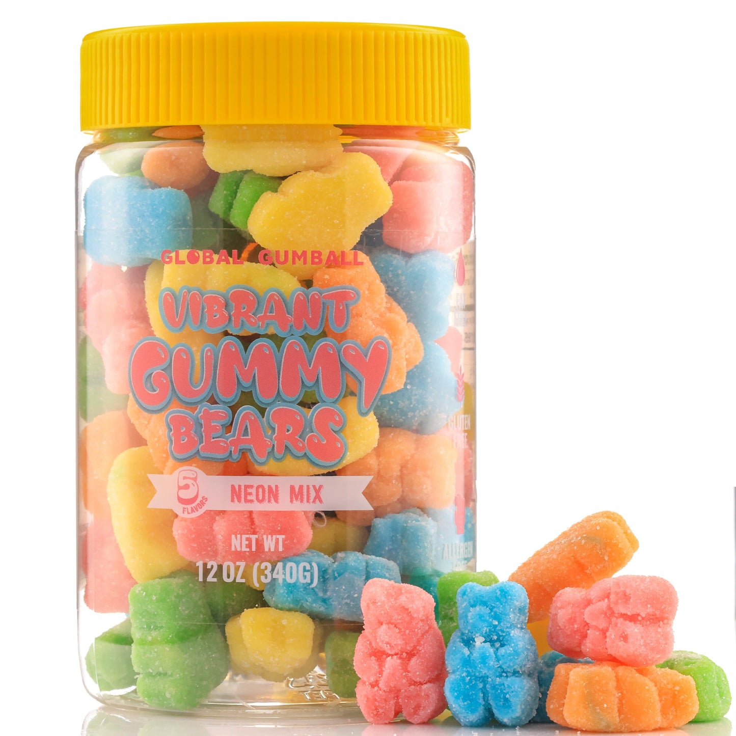 Gummy Bears - Assorted Flavors Sour Candy Gummies in Jar - 12 oz Gummy Bear Mix - Fun and Delicious Gummy Snack