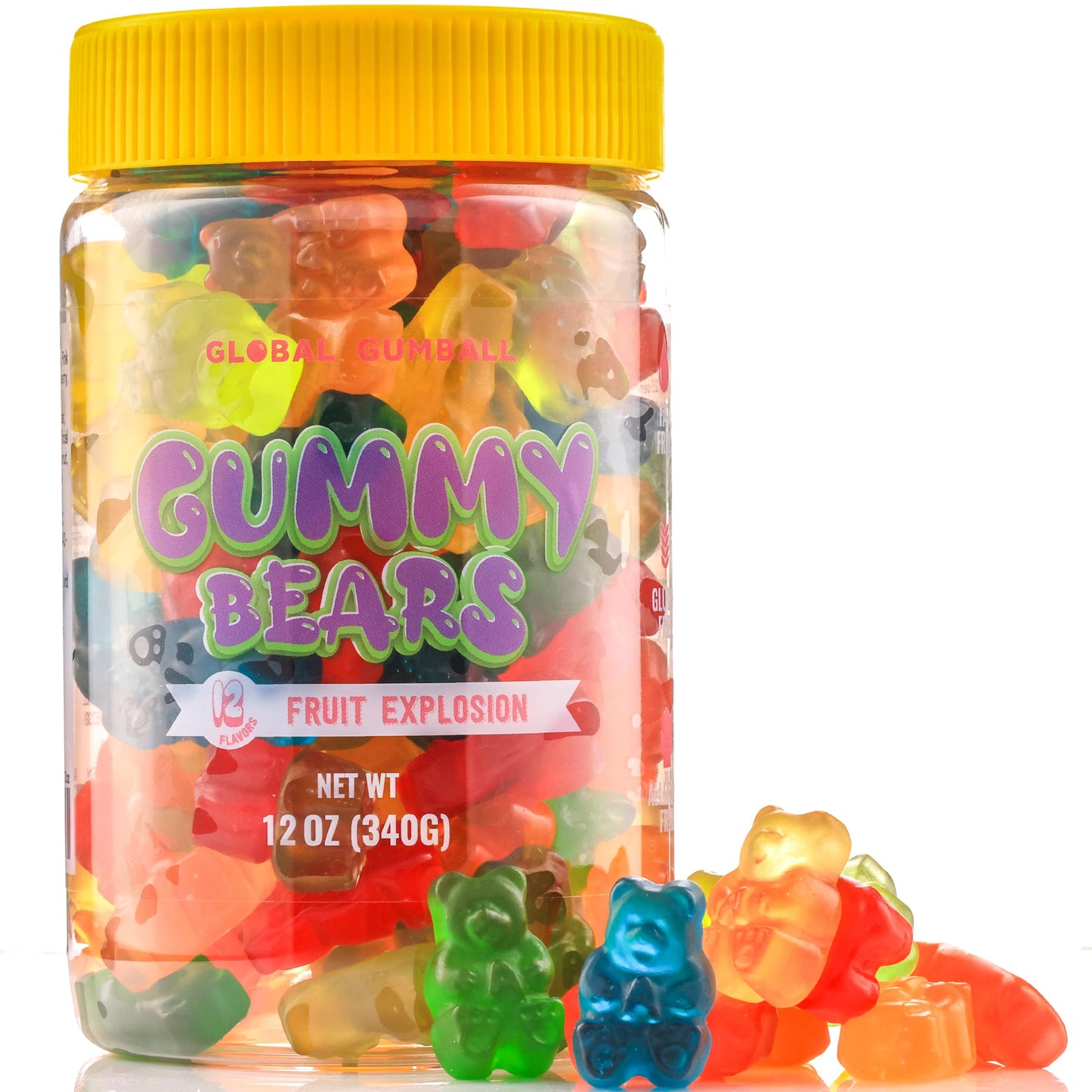 Gummy Bears - Assorted Flavors Sour Candy Gummies in Jar - 12 oz Gummy Bear Mix - Fun and Delicious Gummy Snack