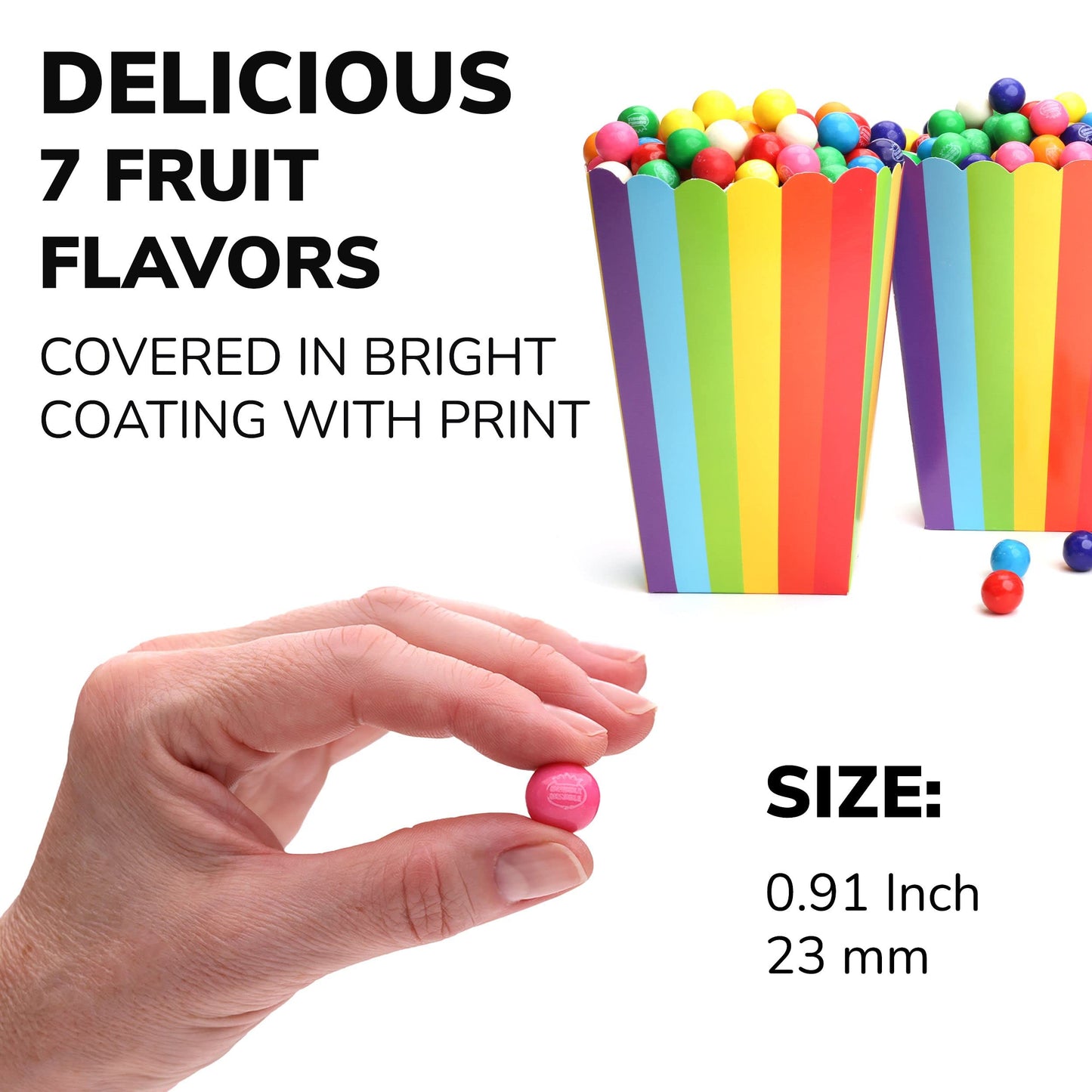 Gumballs for Gumball Machine - 0.9" Inch Assorted Fruits Flavors Bubble Gum - 1.7 LB Bag