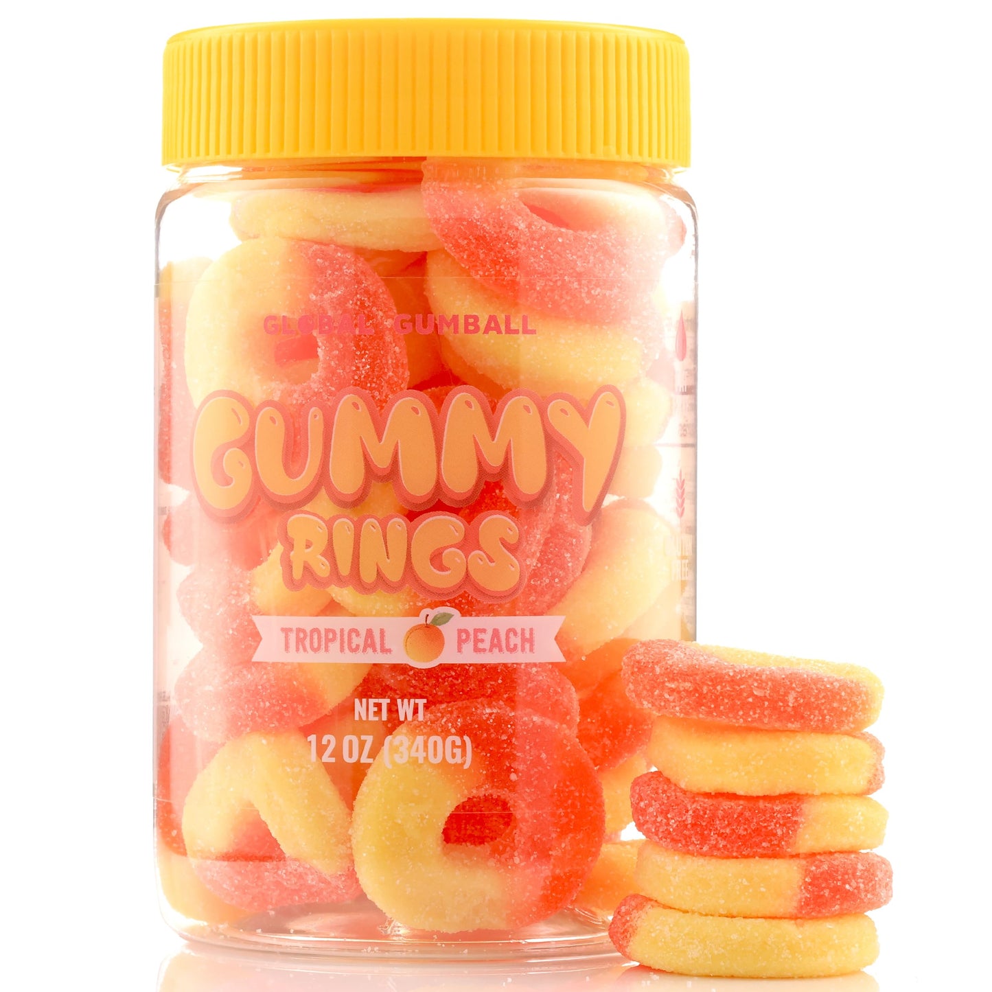 Gummy Candy - Gummy Rings - 12 oz - Gummies Candy in Jar - Fun and Delicious Gummy Snack - Peanut & Tree Nut Free, Gluten and Dairy Free