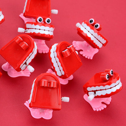 Chattering Teeth With Eyes - 1.75 Inch Windup Toys Bulk 12 Pcs - Playset for Party Favors - Pinata Stuffers - Goodie Bag Supplies