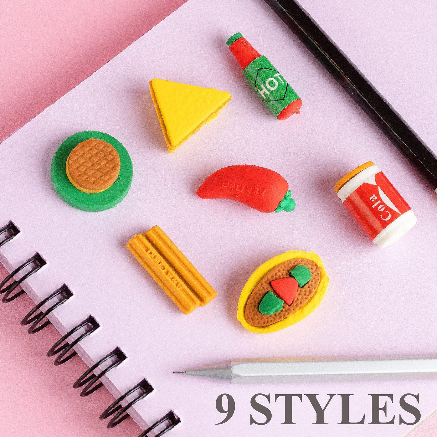 Erasers for Kids - Food Erasers - 100 Pcs Mini Erasers Kids Bulk - Cute Erasers for Classroom Prizes Bulk Gifts - Mini School Supplies - Bulk Toys